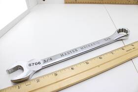 P6124 Master Mechanic 3/4 Inch Sae 12 Point Polished Chrome Combination Wrench Usa