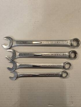 T6116 Master Mechanic T6120 T6118 Usa 4 Combination Wrenches 12 Point 11/16 Inch 5/8 9/16 1/2