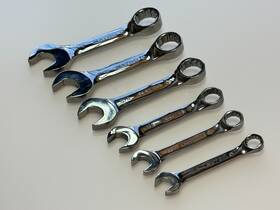 Mcs122 Matco Tools Usa 6pc Mcs Sae 3/8-3/4 Inch Stubby Chrome Combination Wrench Set 12 Pt
