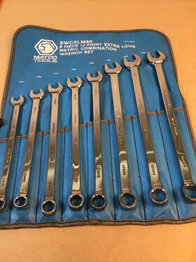 Swcxlm8k Matco Tools 8 Piece Long Metric Combination Wrench Set 12-19mm Rare