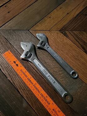 41868 Mixed Brands 8 Inch Blue Hawk And 10 Ohio Adjustable Wrenches