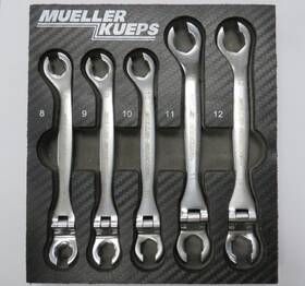 457705 Mueller Kueps Mueller-kueps 457 705 Line Wrench Kit With Joint 8-12mm 5pcs Muller-werkzeug