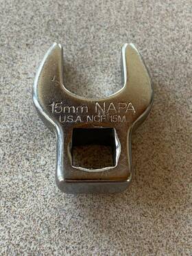 Ncf15m Napa Tools Usa Ncf 15m Metric 15mm Chrome Open-end Crowfoot Wrench - 3/8 Inch Drive