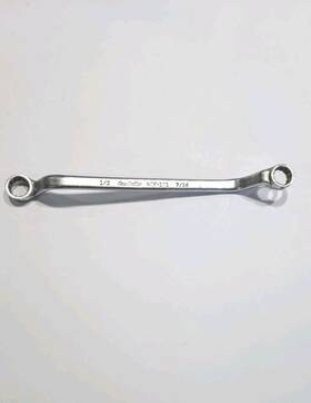 New Britain Ndf-101 Vintage Tools Offset Double Box-end Wrench 7/16 Inch X 1/2 Usa