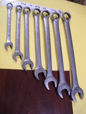 Ndf-50h New Britain Vintage Lot Of 7 Pcs Sae Combination 6 Point Wrenches 3/8 Inch -3/4