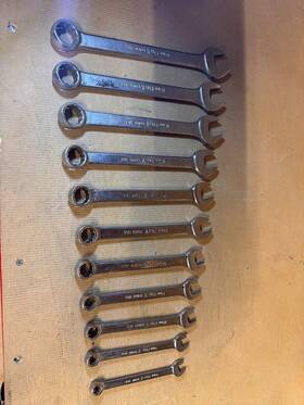 B0m8-b0m18 Par-x Snap-on By Metric 11 Pc. Combination Wrench Set 8-18mm - Made In Usa