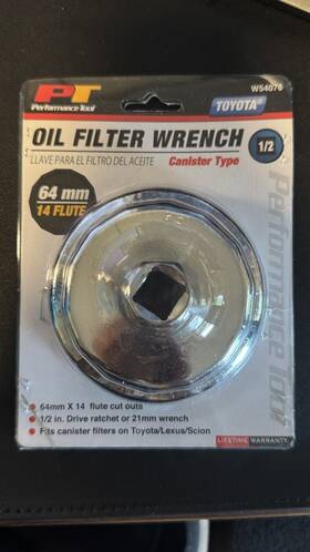W54076 Performance Tool Oil Filter Wrench For Toyota/lexus/scion 64mm 1/2in Drive - Ships Free/fast