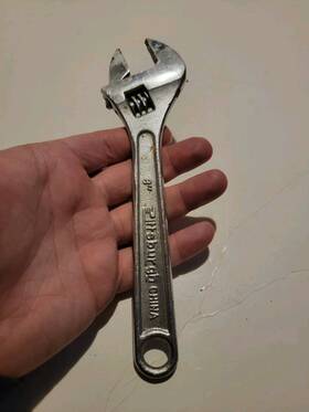 3bb5bbdb-0c5 Pittsburgh 8 Inch Adjustable Wrench Heavy Duty Hand Tool Open End Steel