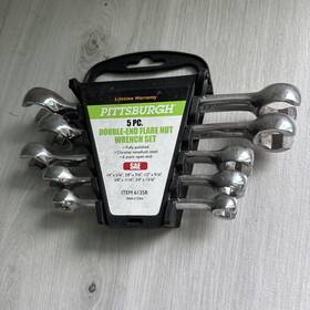 61358 Pittsburgh 5pc Double-end Flare Nut Wrench Set Standard 1/4 Inch -13/16