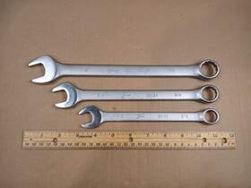20120 Popular Mechanics Vintage 3 Pc. Sae Combination Wrench Set 5/8 Inch 3/4 7/8 Used