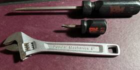 30775 Popular Mechanics 8 Inch Wrench Mixed Tool Lot Stubby And 9.5 Screwdrivers Vtg