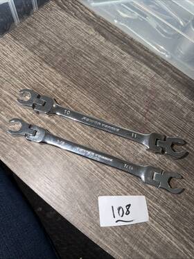Gm0025 Power Torque Gm0018 Rare Flexible Flare Nut Line Wrench Set 10/11mm 3/8x7/16 Gm0