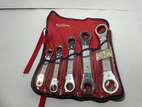 1185-a Proto Vintage Sae 5pc Offset Ratcheting Wrench Set In Roll 1/4 To 7/8