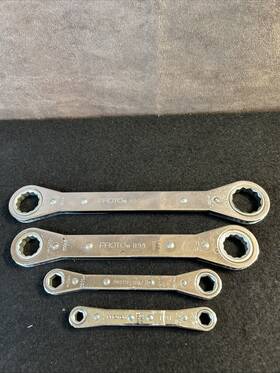 1195 Proto 1191/1192/1194/1195 Vintage 4 Piece Ratcheting Box End Wrenches 1191 1192 1194 1195. Lot1