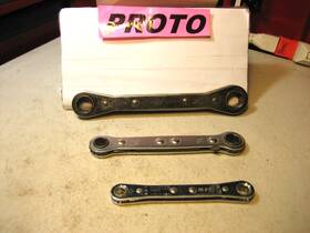 1193-a Proto 1/2 Inch X 9/16 Ratcheting Double Box End Wrench 6pt Plus Extras