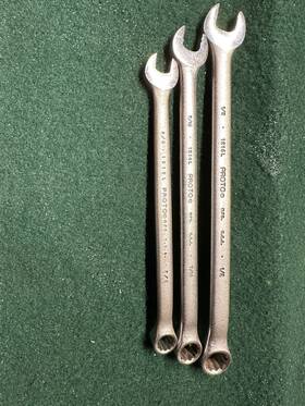 1216l Proto Professional Long Combination Wrench Set Of 3. 12 Pt 1/2 7/16 3/8 Usa