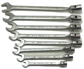 1270-28 Proto 8 Professional 12 Pt Combination Flex Head Wrench Set 3/8 Inch -7/8 Usa Used