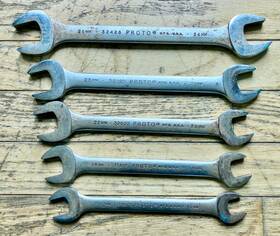31617 Proto 32426 32123 32022 31819 Vintage Professional 5pc Open End Wrench Set 16mm To 26mm - Usa