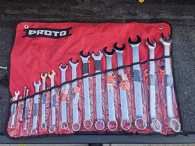 J1200p-masd-tt Proto 12-point Satin Metric Tethered Combination Asd Wrench Set 15 Pc. Used