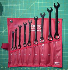Scr24 Proto Scr08 Anti-slip Ratcheting Combination Wrench Set Of 9 Model To