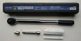 Ram Tools 5529 1/2 Drive Ratcheting Head Micrometer Torque Wrench 10-150 Ft Lbs