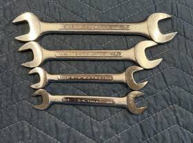 S-k 0-2628 0-2224 0-1820 0-1618 Vintage Set Of 4 S-k Wayne Series Double Open End Wrenches Usa See Pics