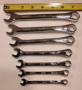 88220 S-k 8820 Vgc Sk 7pc Sae Usa Polished Combination Wrench Lot 1/4 Thru 5/8 88208