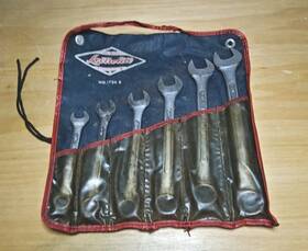 1706r S-k Lectrolite Vintage Combination Wrench Set Sae 7/16 - 3/4 Pouch Made In Usa