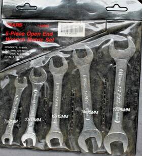 43084 Sears Roebuck & Co Genuine 5 Piece Open-end Metric Wrench Set With Pouch #43084 7 To 19mm