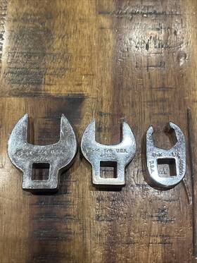 42216 Sk 45724 45720 Tools Crowfoot Wrenches Sizes 3/4 Inch 5/8 And 1/2 All 3/8 Drive Sae Usa Vgc