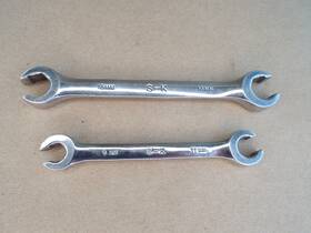8809-8813 Sk Vtg S-k Tools Usa 2 Pc Sae Flare Nut Line Wrench 9mm To 14mm - Good Cond Read