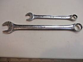 88224-88232 Sk 2 Vintage S-k Tools 12 Point Combination Wrenches Full Polish 3/4 And 1 Inch 88224-88232 Sk 2 Vintage S-k Tools 12 Point Combination Wrenches Full Polish 3/4 And 1 Inch