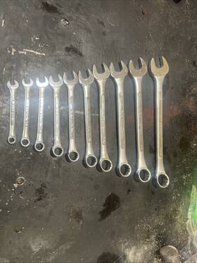 C8-c26 Sk C8-c24 Vintage Wayne Usa Made 10 Piece Sae Wrench Set Clean