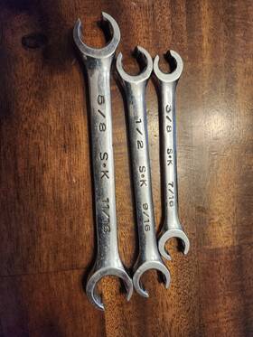 F1214f1618f2022 Sk 3pc Flare Nut Wrench Set 3/8 Inch -11/16 Sae 6pt Usa Made