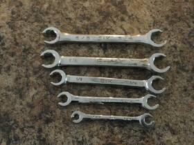 Sk F810 Vintage S-k Tools 5pc Flare Nut Wrench Set Usa