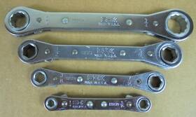 Rb810 Sk 4 Vintage S-k Ratcheting Box Wrench Set 5/8-3/4 1/2-9/16 3/8-7/16 1/4-5/16