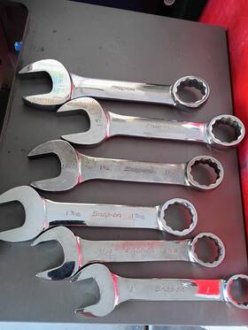 0ex420b Snap-on 12-point Sae Flank Drive Short Combination Wrench Set 6 Piece