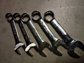 0ex440 Snap-on 12 Point Sae Flank Drive Short Combination Wrenches Set Of 5