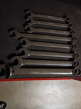 0ex48b Snap-on 12-point Sae Flank Drive Combination Wrench 8 Piece Set Usa Made