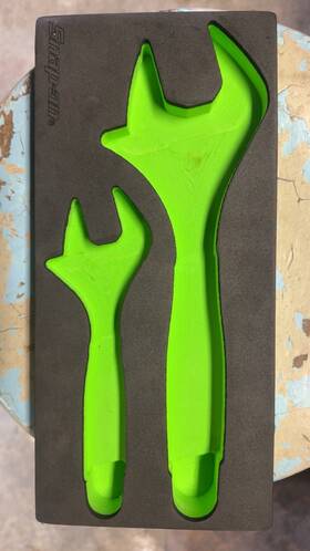 Snap-on 125746005567 Snapon Crescent Wrench Foam Insert Tool Holder Green