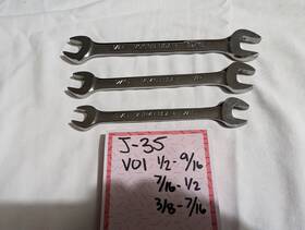 1214b Snap-on 1618b Usa Vo 1416b 3/8-9/16 Double Open End Wrench Sae 3 Pc. Lot