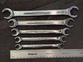 Snap-on #19-21 17-15 14-13 12-10 Set Of 5 Double End Flare Nut Wrench 21-19 12-10 11-9