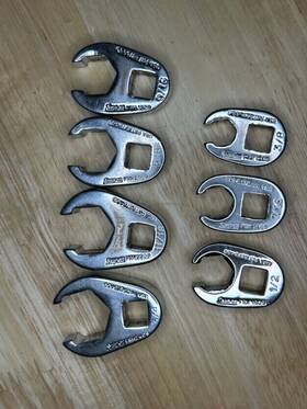 207fsrh Snap-on 7 Piece 3/8 Inch Drive Sae Flare Nut Crowfoot Line Wrench Set