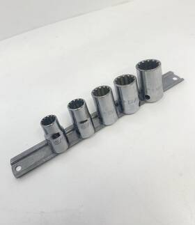 209tfes Snap-on Tools 5pc Set 3/8 Inch Drive Sae Spline Socket - 5/8 Read