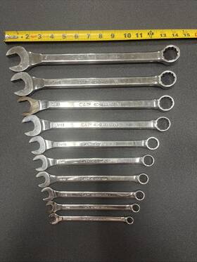 233-1635 Snap-on Caterpillar Tools Usa Cat 10pc Combination Wrench Set Sae 3/8 Inch - 1