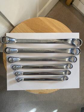 Xo2428-1214 Snap-on 2428-xo1214 3/4-3/8 12 Pt Sae Flank Drive 60 Deep Offset Box Wrench Set