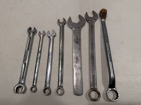 Snap-on 3/9-1/2 Lot Of 7 And Mac Oex Wrenches Mixed Underline Logo Matco Sae Metric
