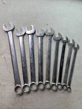 3535423 Snap-on Lot Of 10 Combination Wrenches Metric And Sae