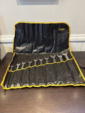 4c-9600 Snap-on Cat By Sae Wrench Tool Set 11 Piece 3/8 Inch -1 With Pouch Made In Usa