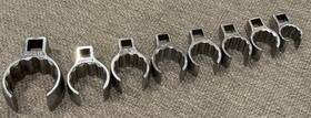 Snap-on 5/8 1-7/16 Tools 8pc 12pt Flank Drive Deep Flare Nut Crowfoot Wrench Set 5/8-1-7/16